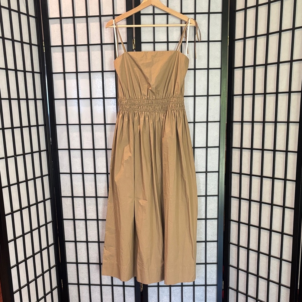 LOVE BONITO Elegant Tan Tie Strap Dress